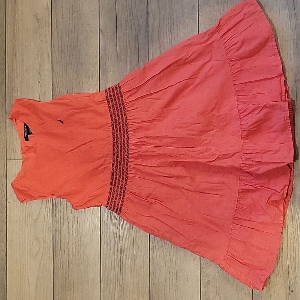 Nautica 100% Cotton Coral Sleeveless Dress - Size 10 